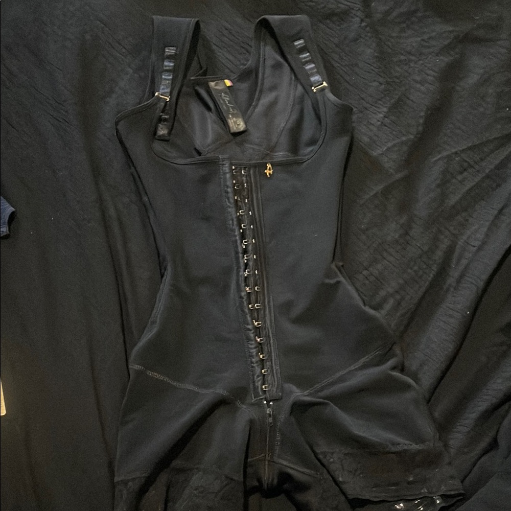 Black Shapewear Bodysuit with Front Hook Closure